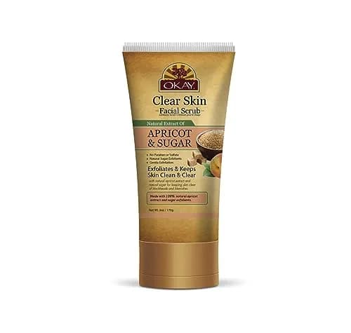 OKAY Apricot & Sugar Facial Scrub 6 oz | Gentle Exfoliator for Dead Skin Removal thumbnail 1