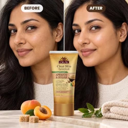 OKAY Apricot & Sugar Facial Scrub 6 oz | Gentle Exfoliator for Dead Skin Removal thumbnail 4