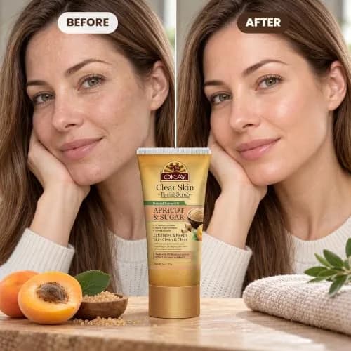 OKAY Apricot & Sugar Facial Scrub 6 oz | Gentle Exfoliator for Dead Skin Removal thumbnail 6