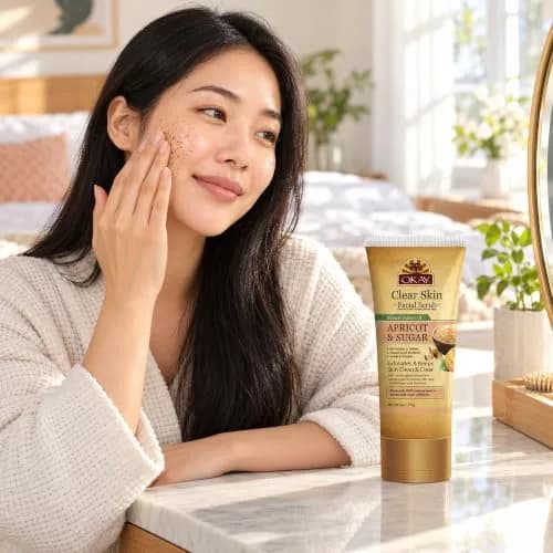 OKAY Apricot & Sugar Facial Scrub 6 oz | Gentle Exfoliator for Dead Skin Removal thumbnail 9