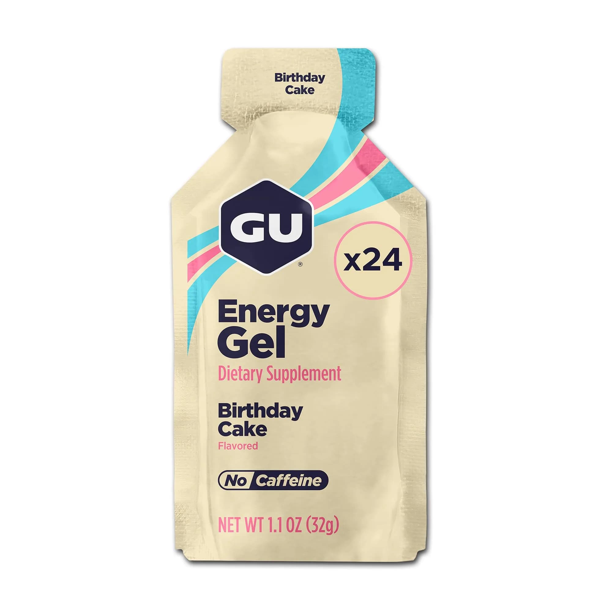 GU Energy Original Energy Gels Birthday Cake 24 Count | Dual Source Energy for Athletes - main product image