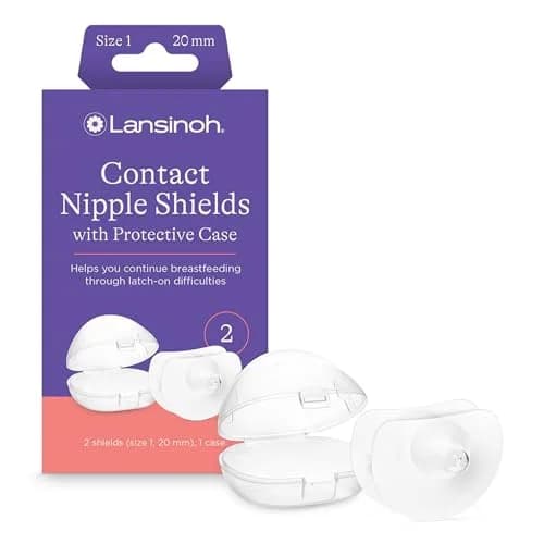 Lansinoh Contact Nipple Shields for Nursing Mothers, 20mm (0.79 inch) | Ultra-Thin Silicone for Latch-On Support thumbnail 1