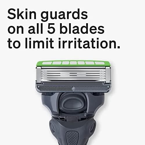 Schick Hydro 5 Sense Sensitive Skin Razor with Shock Absorb Technology for Men, 1 Handle with 2 Refills | 5-Blade Razor for Close Shave thumbnail 4