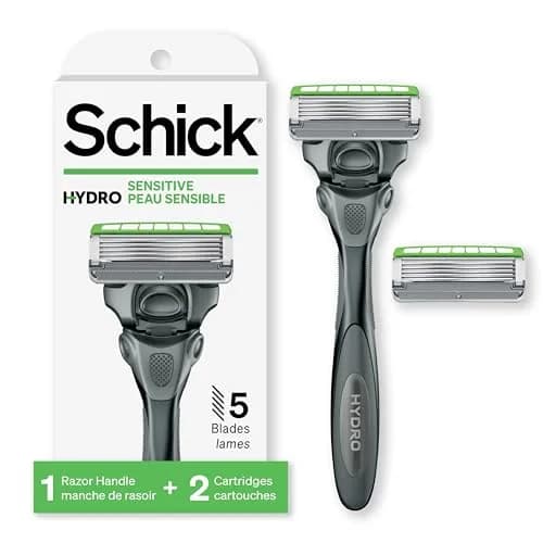 Schick Hydro 5 Sense Sensitive Skin Razor with Shock Absorb Technology for Men, 1 Handle with 2 Refills | 5-Blade Razor for Close Shave thumbnail 1