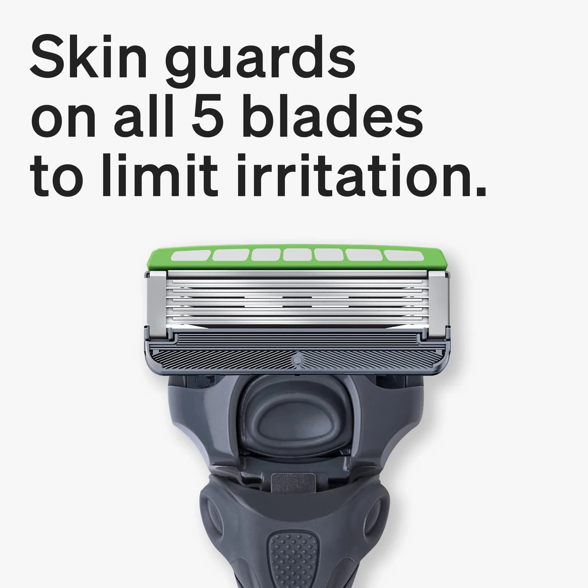Schick Hydro 5 Sense Sensitive Skin Razor with Shock Absorb Technology for Men, 1 Handle with 2 Refills | 5-Blade Razor for Close Shave - view 4