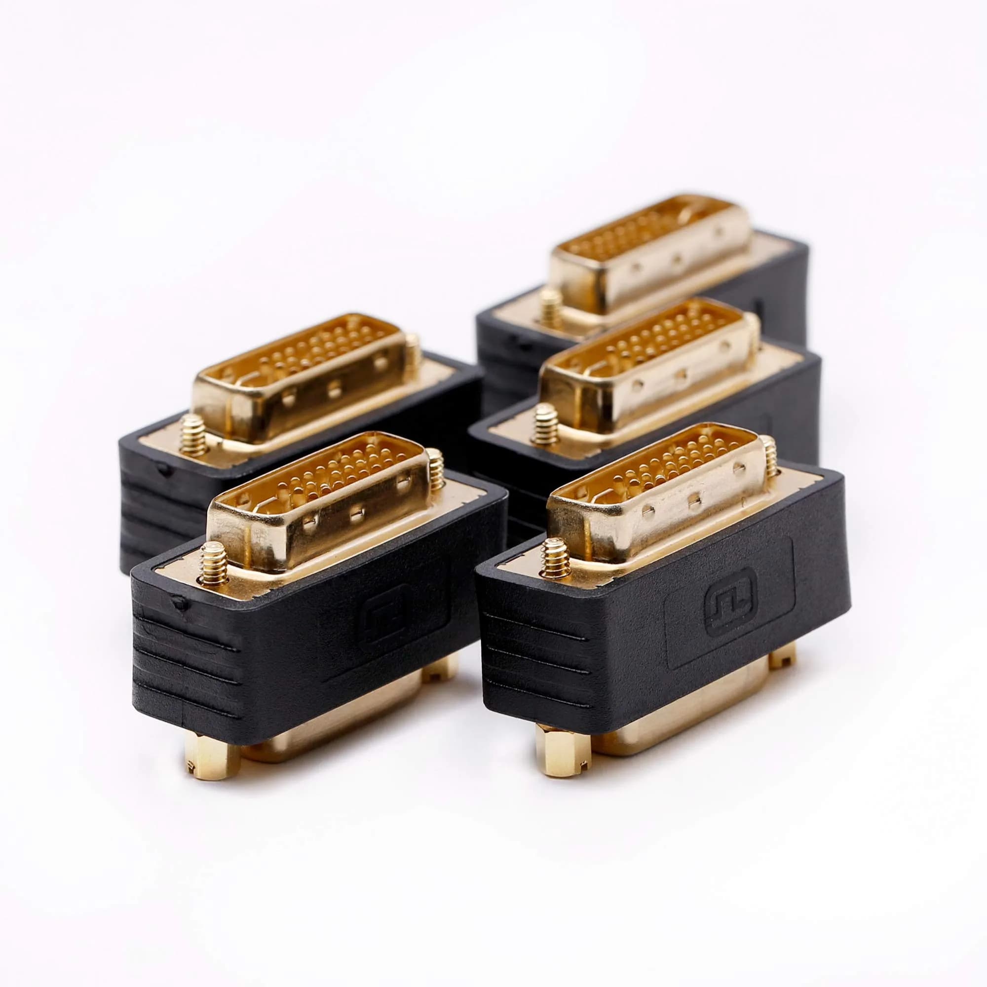 Arnorin Gold Plated DVI-D Male to DVI-I Female Port Saver Adapter 5 Pack | Protects Ports & Prevents Cable Stress