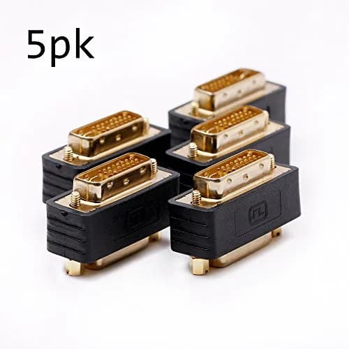 Arnorin Gold Plated DVI-D Male to DVI-I Female Port Saver Adapter 5 Pack | Protects Ports & Prevents Cable Stress thumbnail 2