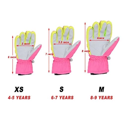 AMYIPO Kids Winter Snow Ski Gloves for Boys Girls 8-9 Years (Pink) | Waterproof & Windproof Fleece Lined thumbnail 5