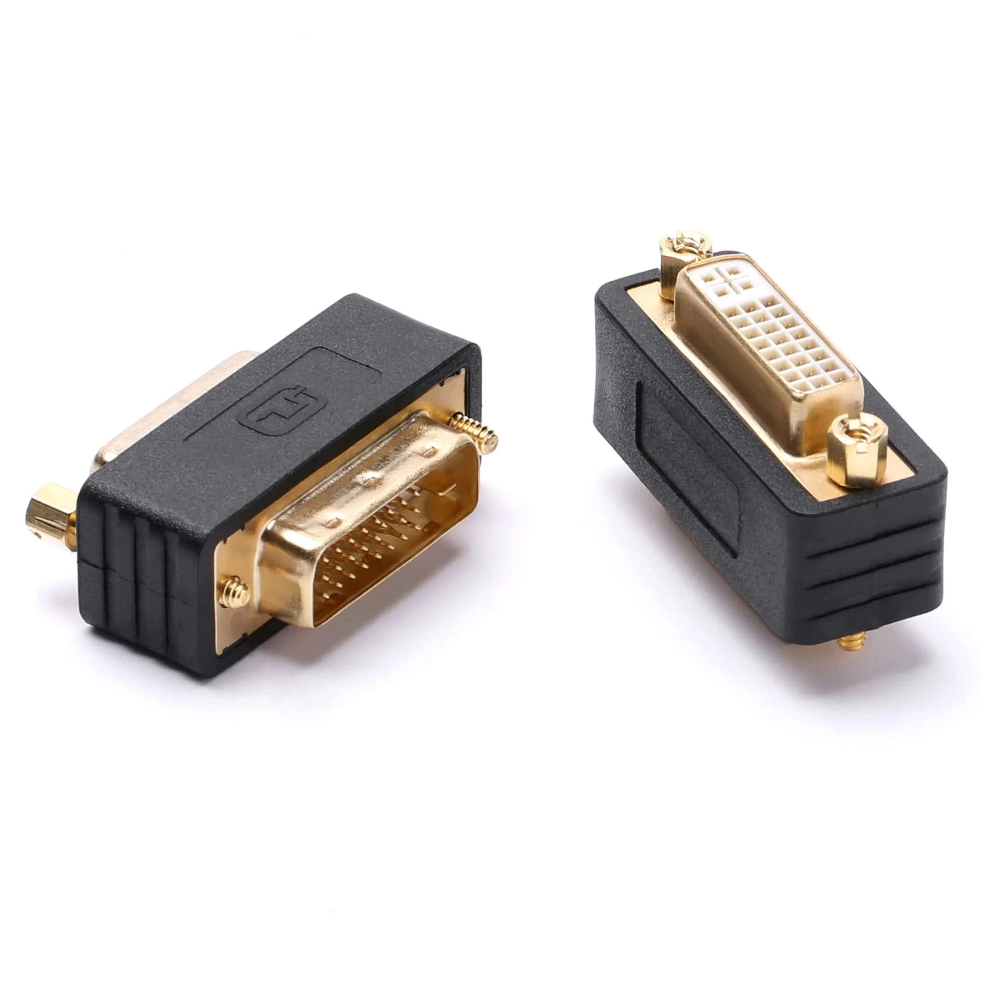 Arnorin DVI-D Male to DVI-I Female Adapter 2 Pack | Converts DVI Ports & Protects Cables — DVI-D Male to DVI-I female