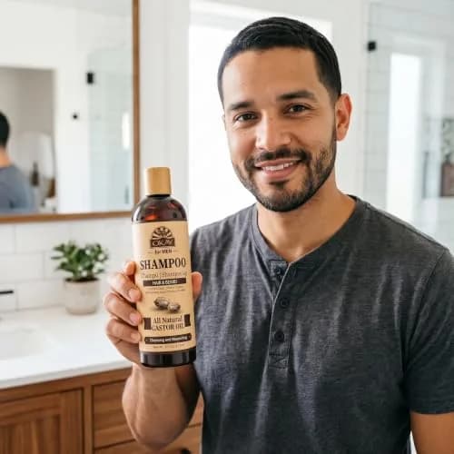 OKAY Men's Castor Oil Shampoo 16 oz | Sulfate-Free, Nourishing & Masculine Scent thumbnail 5