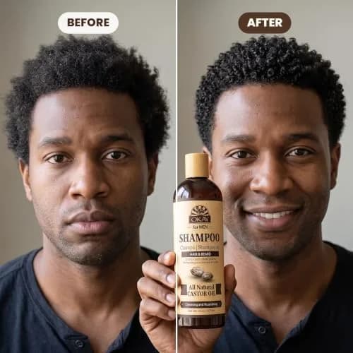 OKAY Men's Castor Oil Shampoo 16 oz | Sulfate-Free, Nourishing & Masculine Scent thumbnail 6
