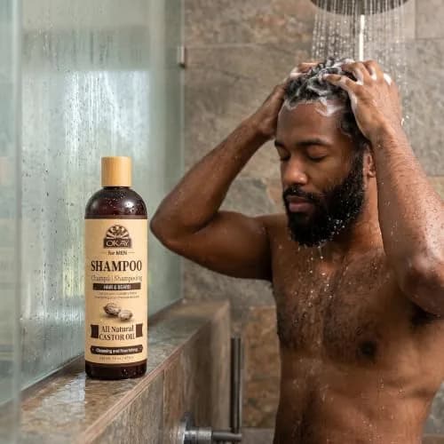 OKAY Men's Castor Oil Shampoo 16 oz | Sulfate-Free, Nourishing & Masculine Scent thumbnail 7
