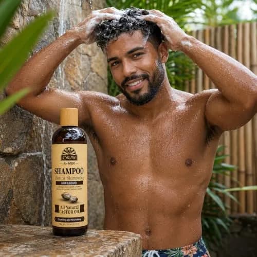 OKAY Men's Castor Oil Shampoo 16 oz | Sulfate-Free, Nourishing & Masculine Scent thumbnail 8
