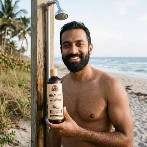 OKAY Men's Castor Oil Shampoo 16 oz | Sulfate-Free, Nourishing & Masculine Scent thumbnail 3
