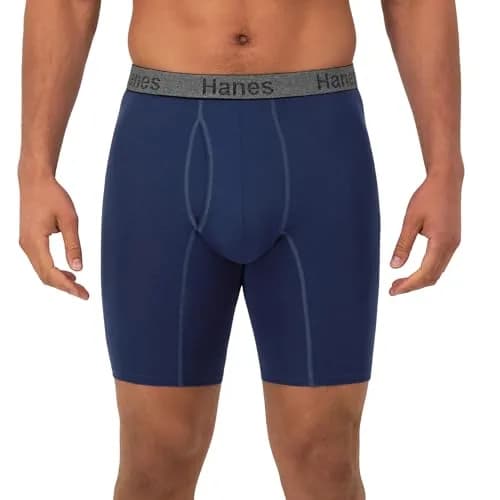 Hanes Mens 3-pack Comfort Flex Fit Boxer Briefs & Long Leg, XX-Large US | Ultra-Soft Cotton Stretch Fit thumbnail 2