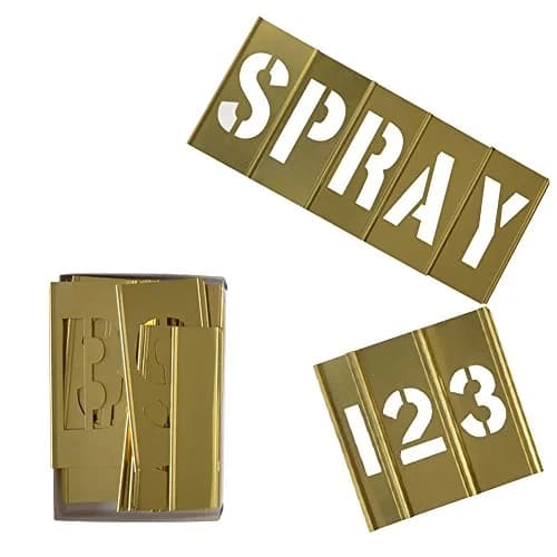Deezio Brass Stencils Letters and Numbers 2 Inch Interlocking Letter Stencils - 46 Piece Set | Durable & Solvent Resistant for Art & Craft thumbnail 1