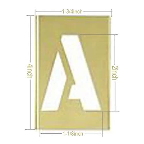 Deezio Brass Stencils Letters and Numbers 2 Inch Interlocking Letter Stencils - 46 Piece Set | Durable & Solvent Resistant for Art & Craft thumbnail 2