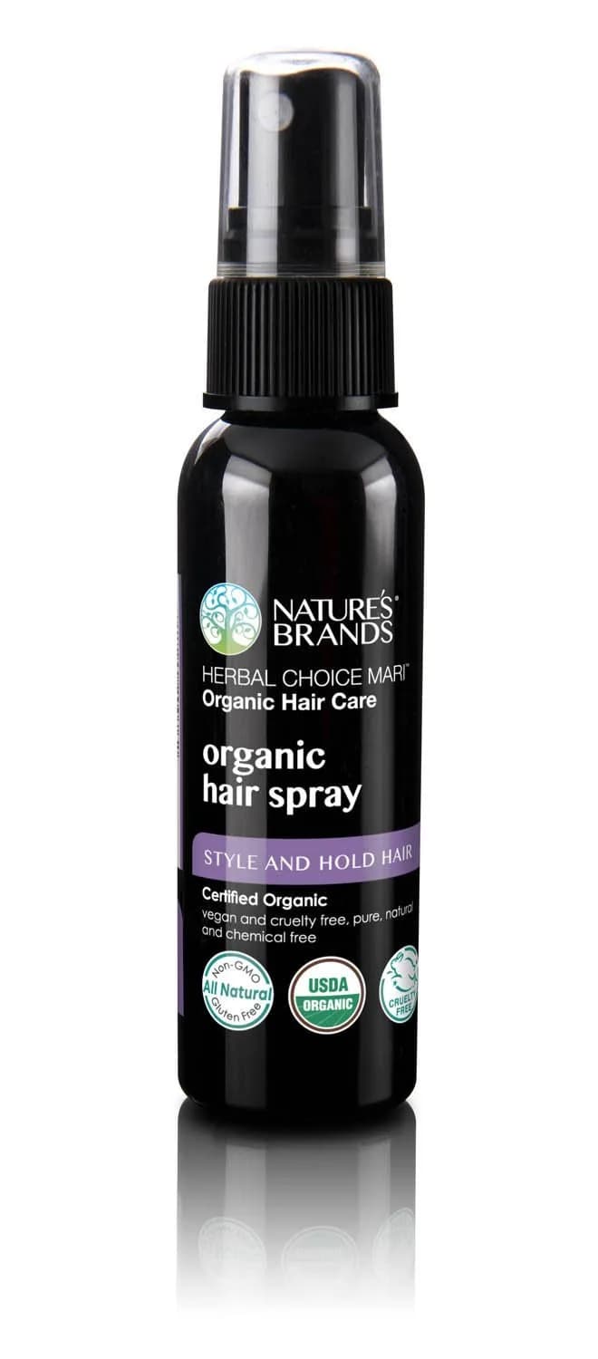 Nature's Brands Organic Hair Spray by Herbal Choice Mari 59ml (2 Fl Oz) | USDA Certified Organic, No Toxic Synthetic Chemicals
