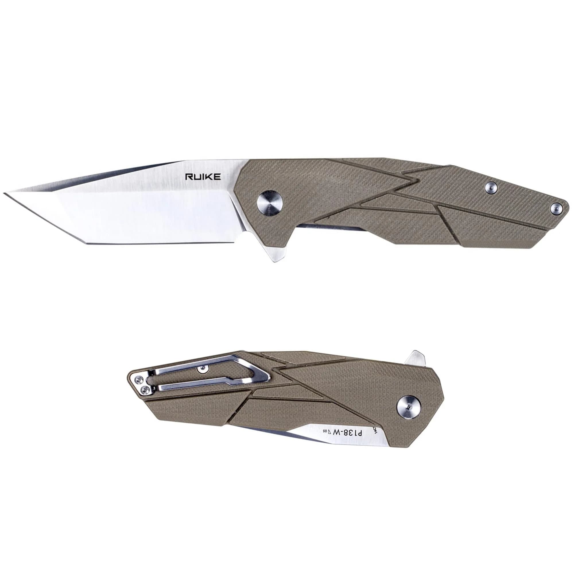Ruike P138W Tactical Folding Knife 14C28N Stainless Steel | Compact, Reusable, Safety Lock (70-120 chars) - main product image