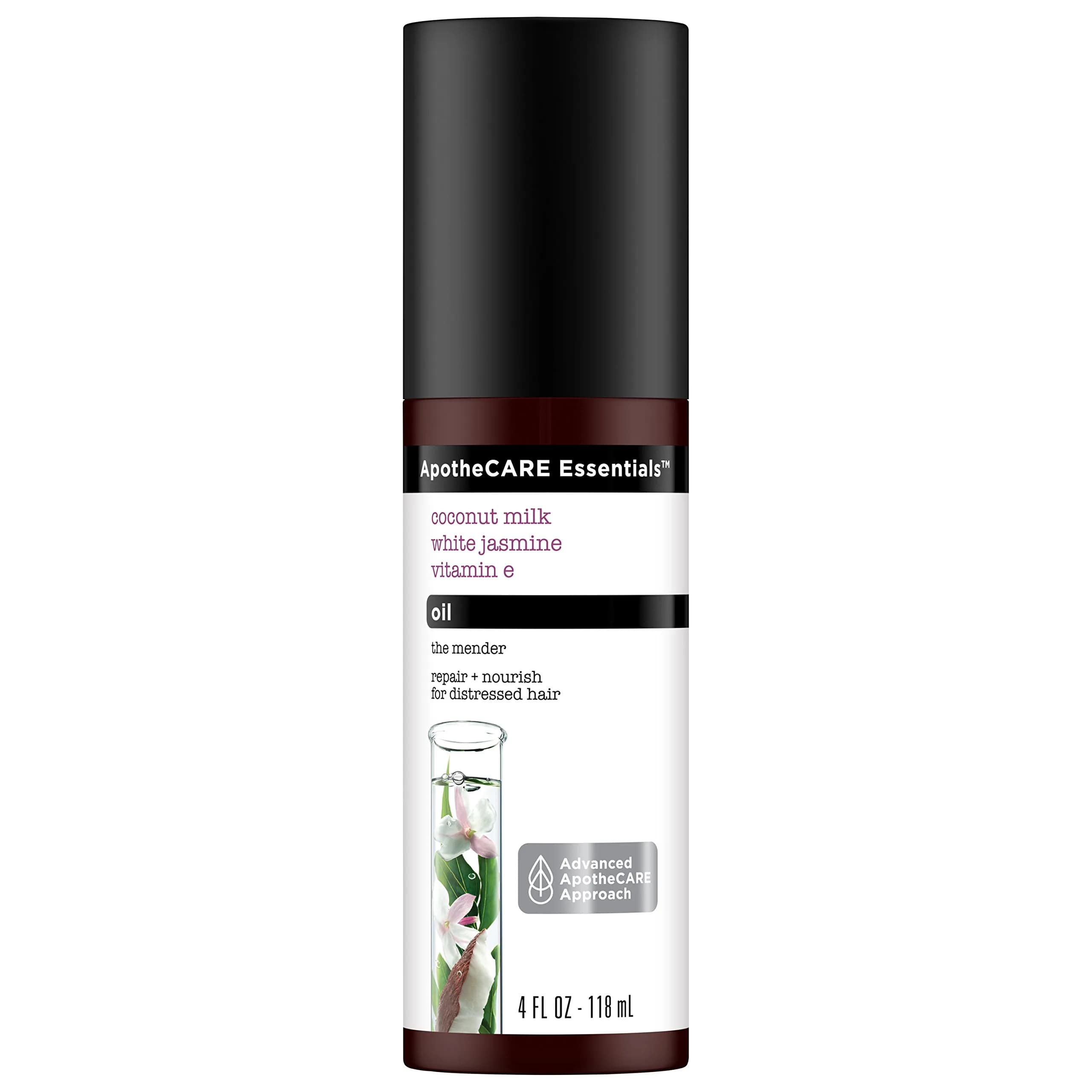 ApotheCARE Essentials The Mender Hair Repair Oil, Coconut Milk, White Jasmine, Vitamin E, 4 oz | Nourishes & Restores Damaged Hair