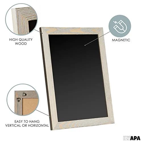 Ilyapa Framed Kitchen Chalkboard Sign, 12x16 Inch - White, Rustic Hanging | Magnetic Surface for Versatile Use thumbnail 3