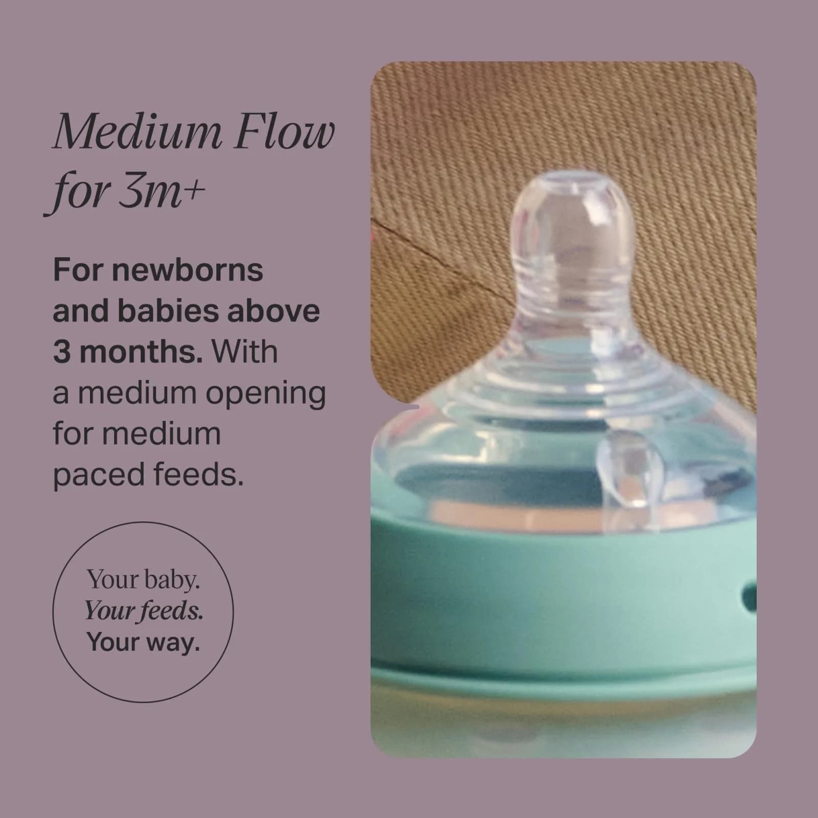 Tommee Tippee Natural Start Extra Slow Flow Bottle Nipples, Wide Neck, 2 Count - view 2