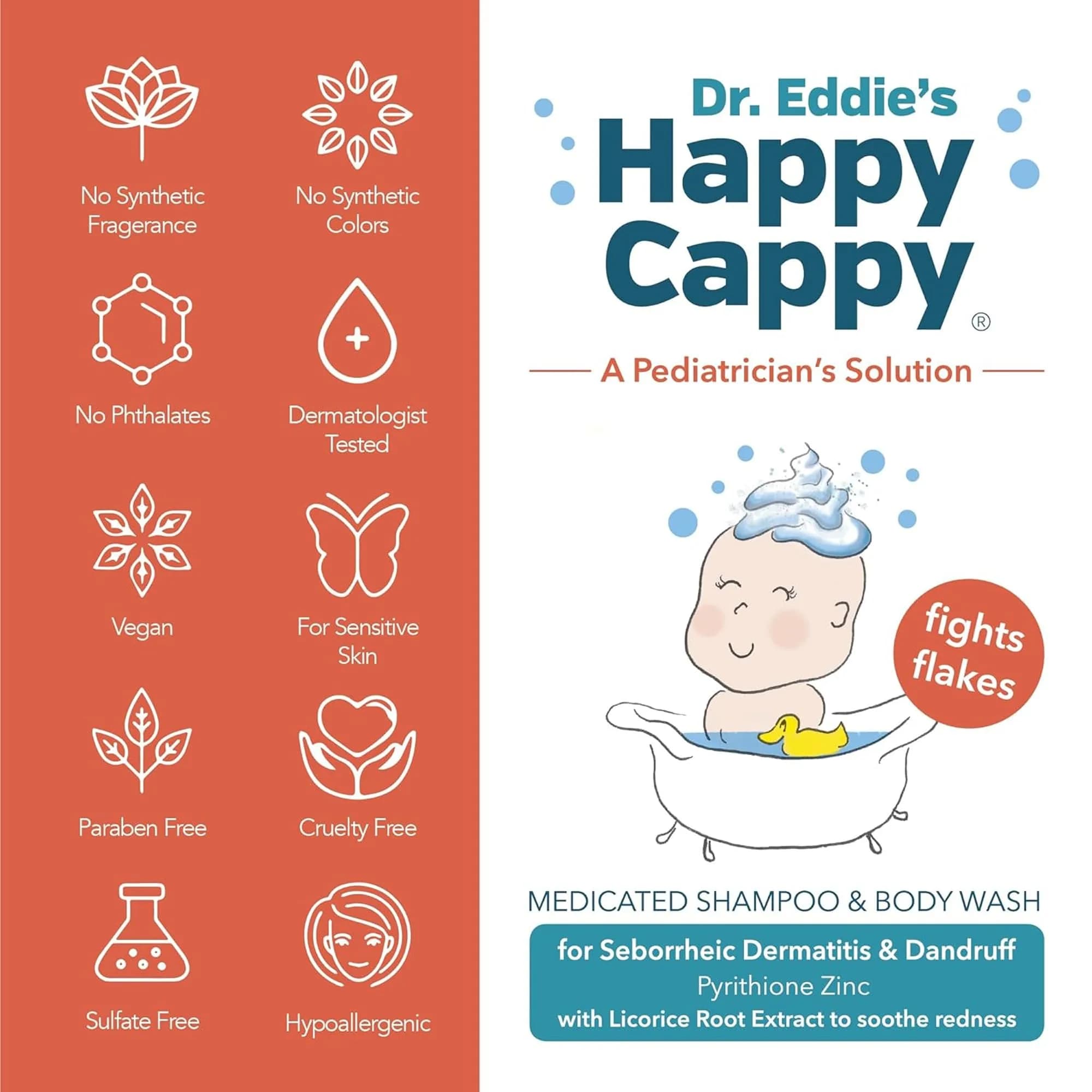 Happy Cappy Medicated Shampoo Only - 8 Fl Oz Bottle for Cradle Cap & Dandruff - view 3