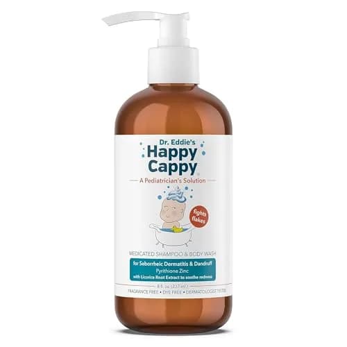 Happy Cappy Medicated Shampoo and Body Wash 32 Fl Oz (Pack of 4) | Pediatrician-Designed for Cradle Cap & Dandruff — 8 Fl Oz / Shampoo Only