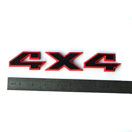 Yoaoo Vehicle Emblem 4x4 Badge 8.5" x 1.5" Gloss Red Frame | OEM 2007-2018 thumbnail 2