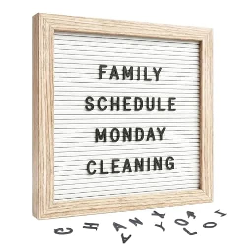 C CRYSTAL LEMON White Felt Letter Board 10x10in (25.4cm) with 336 Letters | Versatile Signage for Home, Office, Classroom thumbnail 1