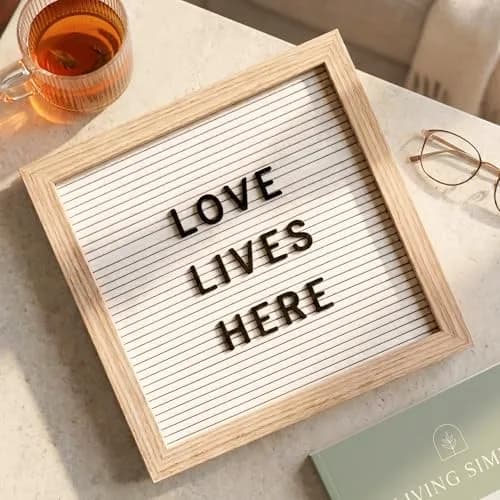 C CRYSTAL LEMON White Felt Letter Board 10x10in (25.4cm) with 336 Letters | Versatile Signage for Home, Office, Classroom thumbnail 6