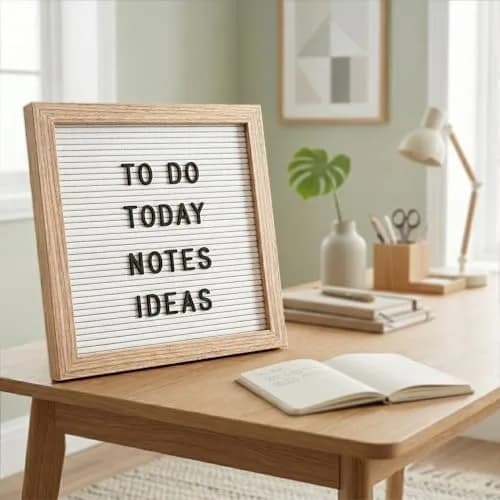 C CRYSTAL LEMON White Felt Letter Board 10x10in (25.4cm) with 336 Letters | Versatile Signage for Home, Office, Classroom thumbnail 2