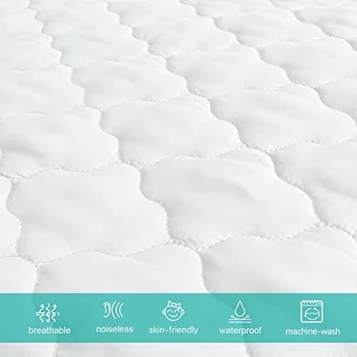 Biloban Pack and Play Mattress Protector Pad 38 x 26 Inch (96.5 x 66 cm) | Waterproof Fitted Sheet for Graco Playards thumbnail 4