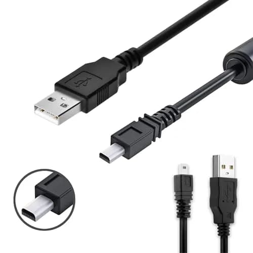 Wetco Black 8-Pin Mini USB Cable 1.5m (4.9ft) | USB 2.0 Data Transfer thumbnail 1