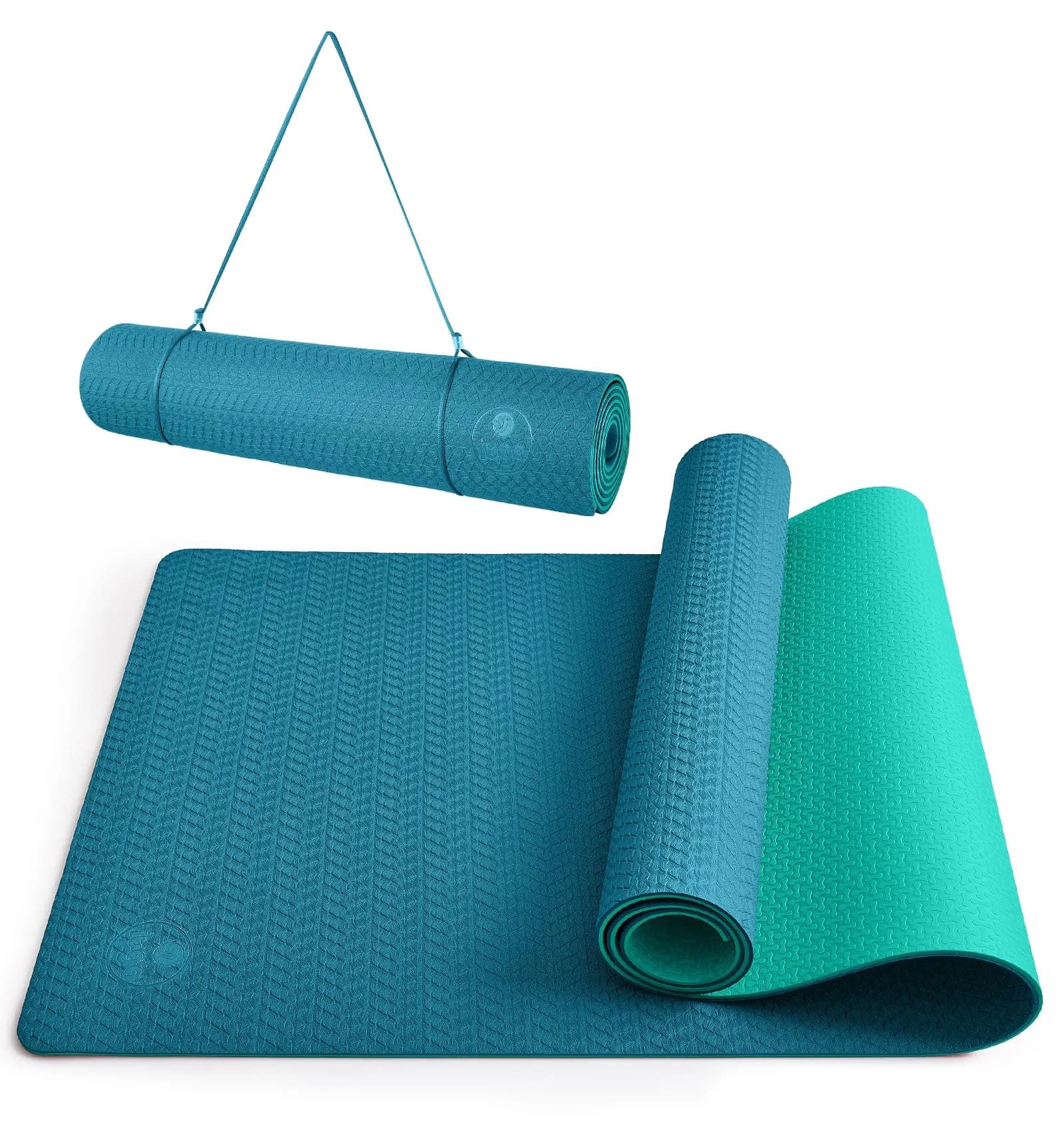 IUGA Yoga Mat Thick Non Slip Anti-tear Pilates Mat 72" x 24" x 6mm | Eco Friendly Workout Support — Ocean