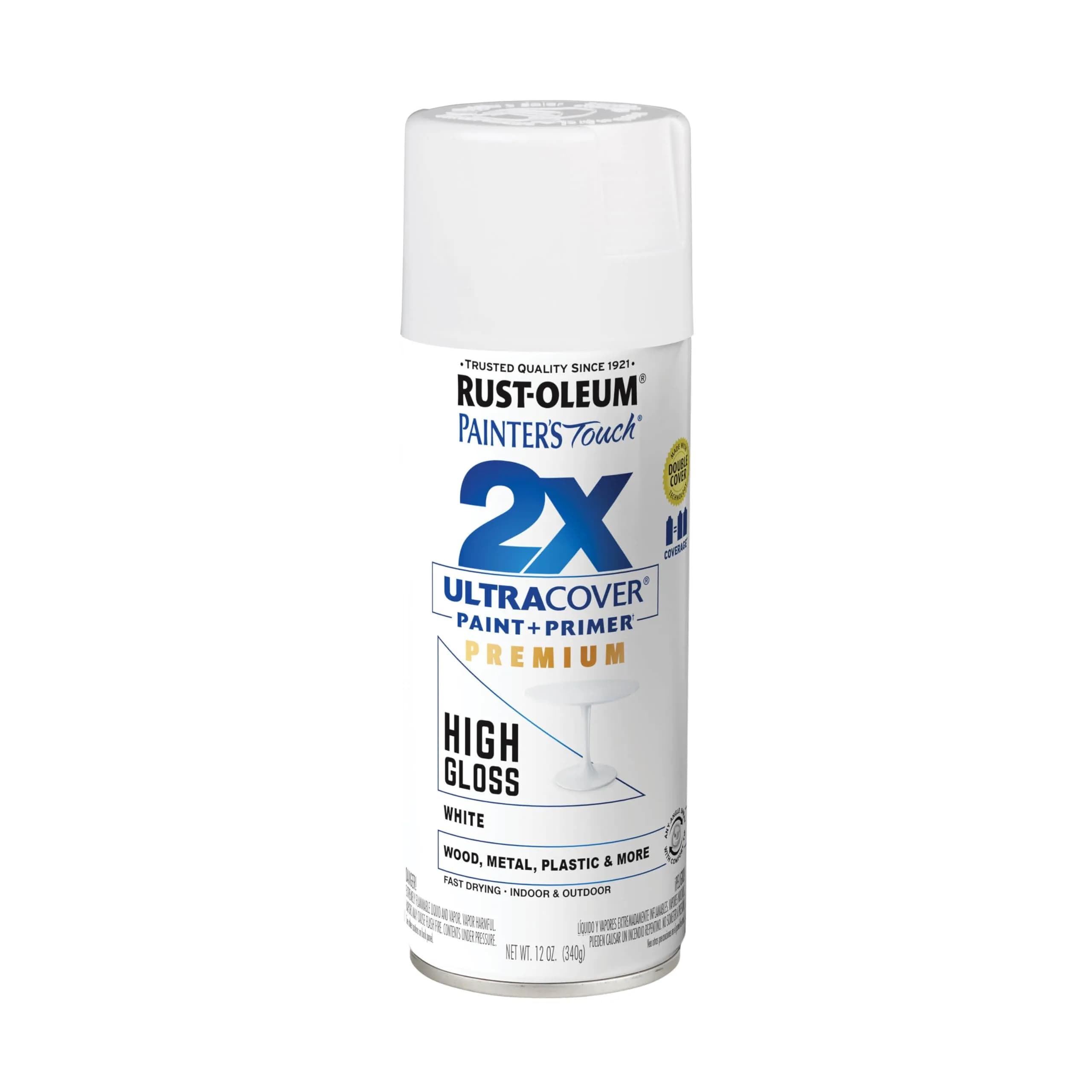 Rust-Oleum Painter's Touch 2X Ultra Cover Spray Paint - High Gloss White, 12 Oz - main product image