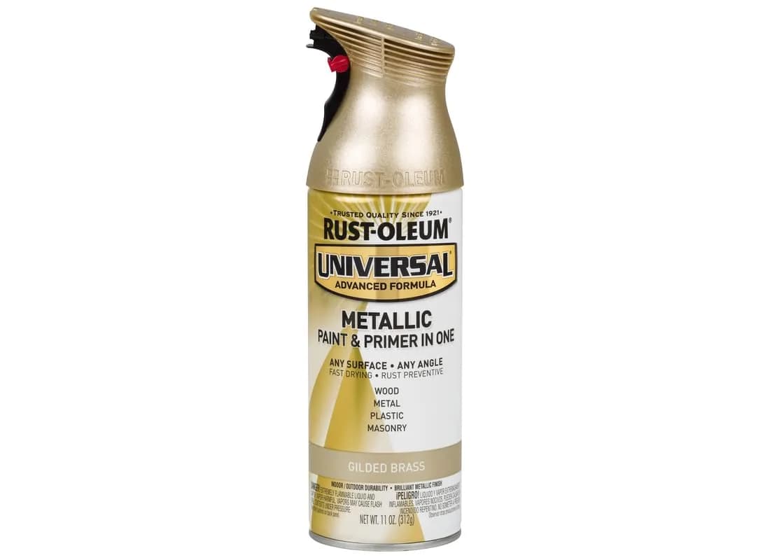 Rust-Oleum Universal All Surface Gilded Brass Metallic Spray Paint, Clear Topcoat - 11 oz - view 2