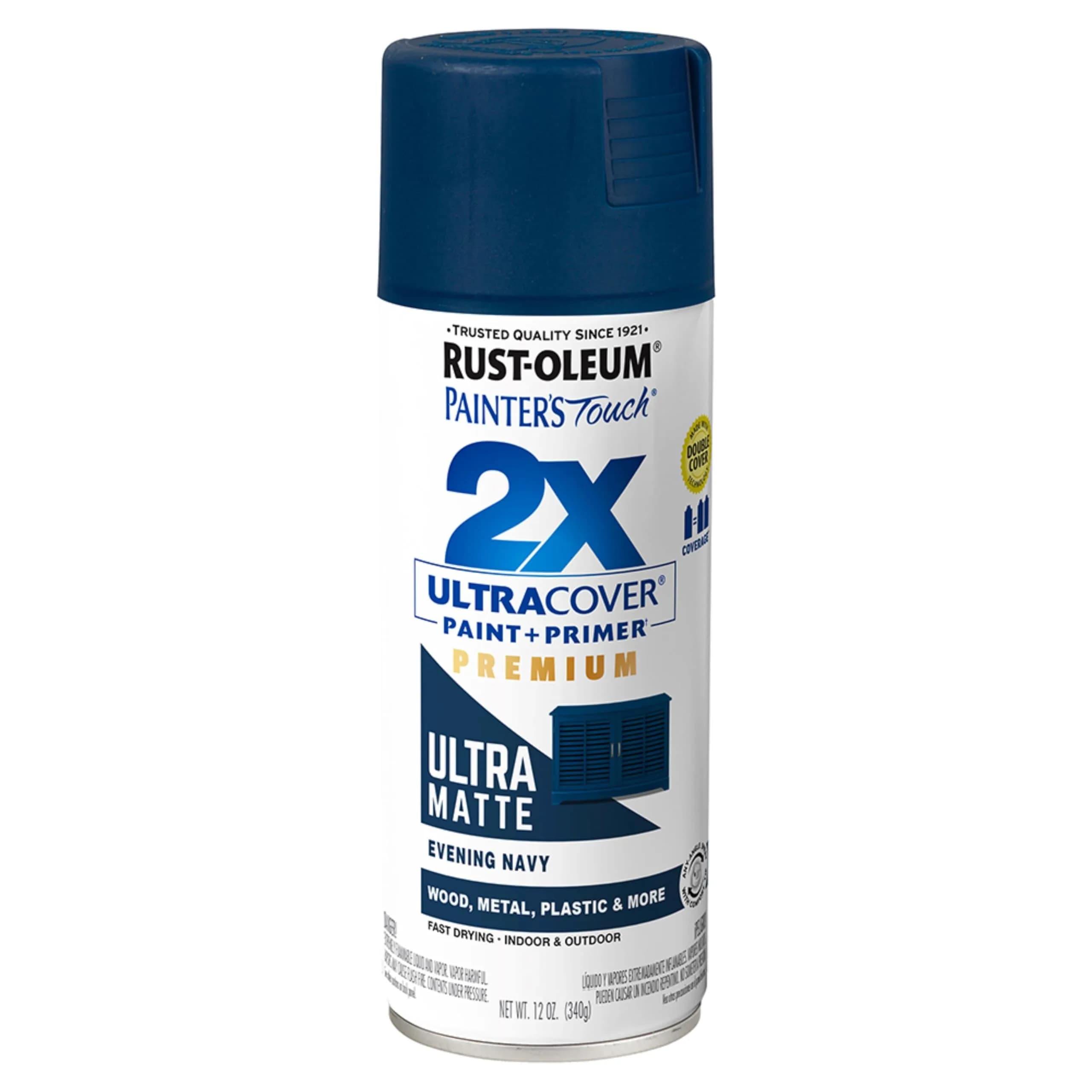 Rust-Oleum Painter's Touch 2X Ultra Cover Spray Paint, Ultra Matte Evening Navy, 12 Oz - main product image