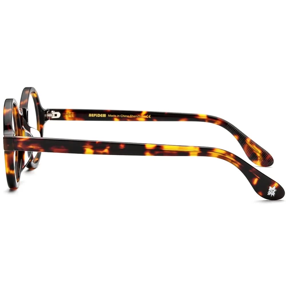 HEPIDEM Vintage Round Optical Glasses Frame 42mm Lens Width | Acetate Full Rim - view 6