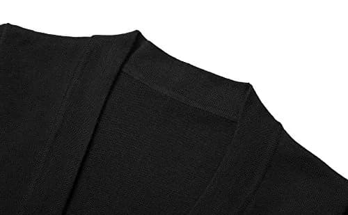 Urban CoCo Women's Long Sleeve Open Front Knit Cardigan Sweater (S, Black) | Lightweight, Soft, Slim Fit thumbnail 4