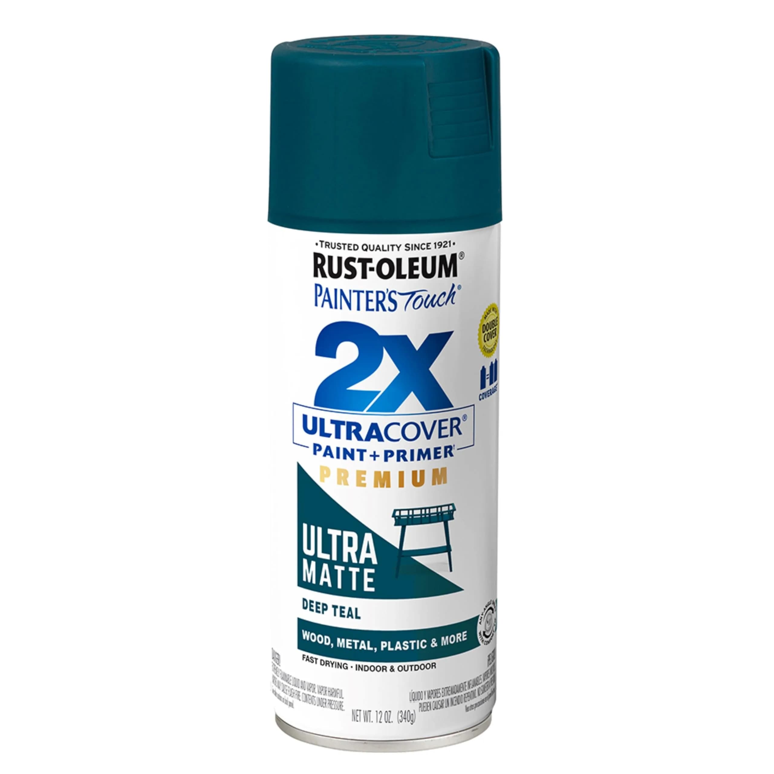 Rust-Oleum Painter's Touch 2X Ultra Matte Deep Teal Spray Paint, 12 Oz - main product image