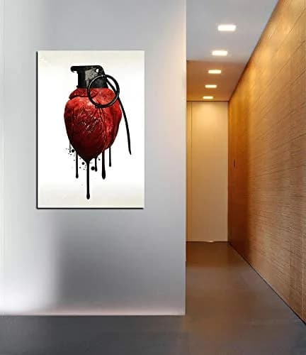 Cortesi Home 'Heart Grenade' Canvas Wall Art 18"x26" | Digital Art, Bleeding Heart Design thumbnail 4