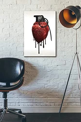 Cortesi Home 'Heart Grenade' Canvas Wall Art 18"x26" | Digital Art, Bleeding Heart Design thumbnail 5