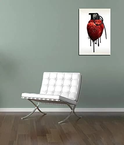 Cortesi Home 'Heart Grenade' Canvas Wall Art 18"x26" | Digital Art, Bleeding Heart Design thumbnail 3