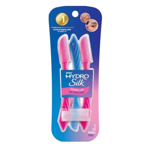 Schick Hydro Silk Touch-Up Dermaplane Razor for Women Face, 3 ct | Multi-Purpose Beauty Tool for Eyebrow Shaping & Peach Fuzz Removal thumbnail 1