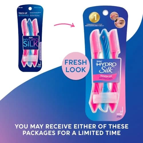 Schick Hydro Silk Touch-Up Dermaplane Razor for Women Face, 3 ct | Multi-Purpose Beauty Tool for Eyebrow Shaping & Peach Fuzz Removal thumbnail 2