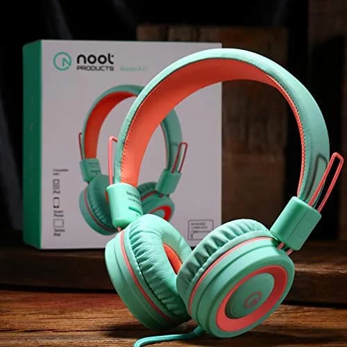 noot products K11 Kids Wired On-Ear Headphones Mint | 5ft Tangle-Free Cord thumbnail 2