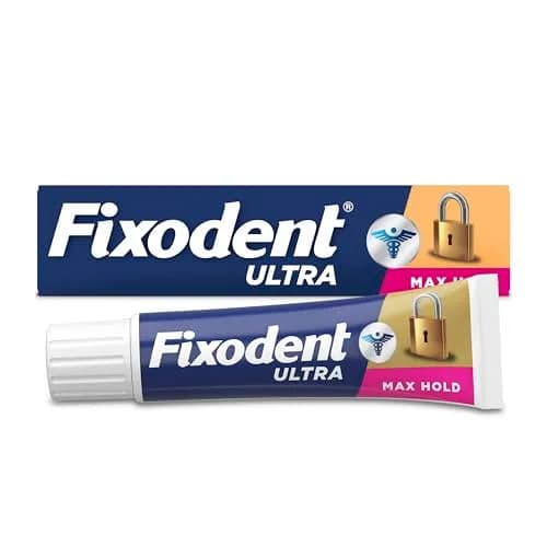 Fixodent Ultra Max Hold Denture Adhesive 2.2 oz | Strongest Hold for Full & Partial Dentures — 2.2 Ounce