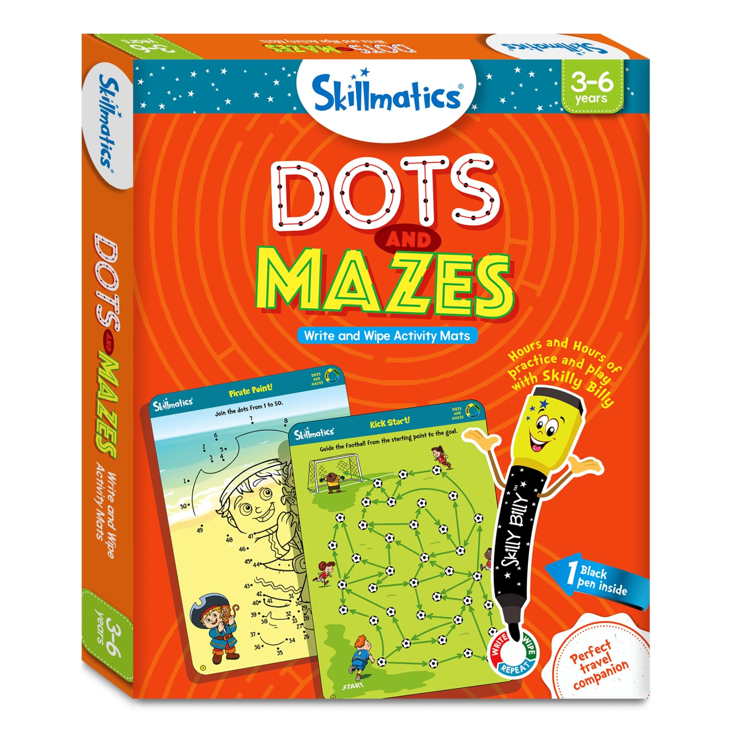 Skillmatics Dots & Mazes Reusable Activity Mats with Dry Erase Marker, 6 Mats + Accessories | Ages 3-6 - view 5