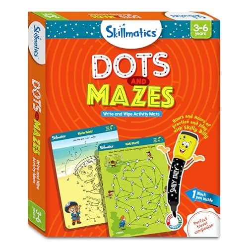 Skillmatics Dots & Mazes Reusable Activity Mats with Dry Erase Marker, 6 Mats + Accessories | Ages 3-6 thumbnail 5